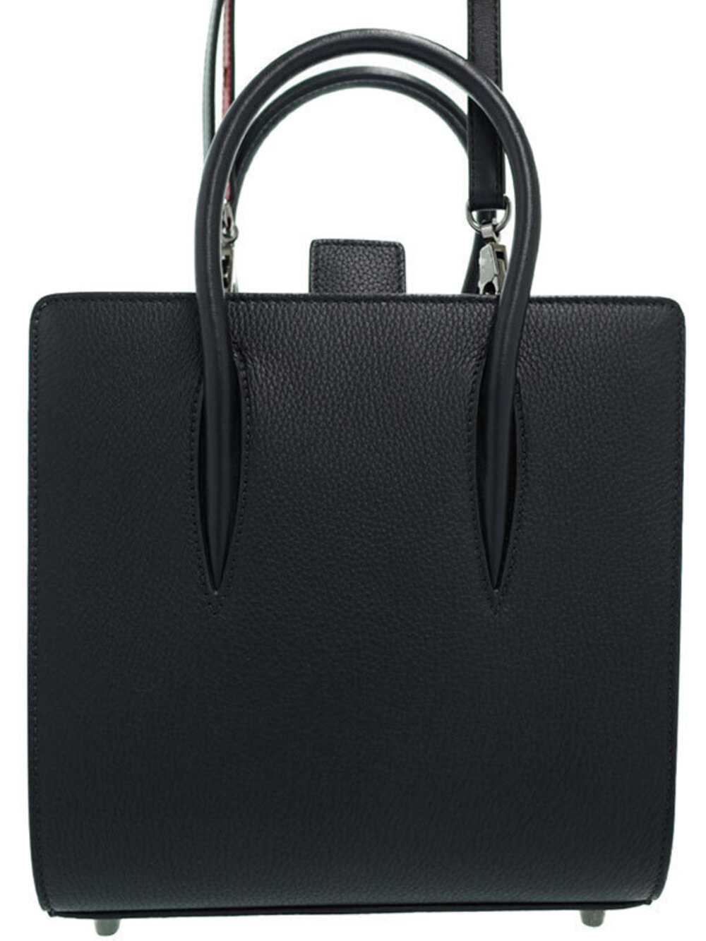 Christian Louboutin Paloma Tote Bag black textured calfskin leather rolled